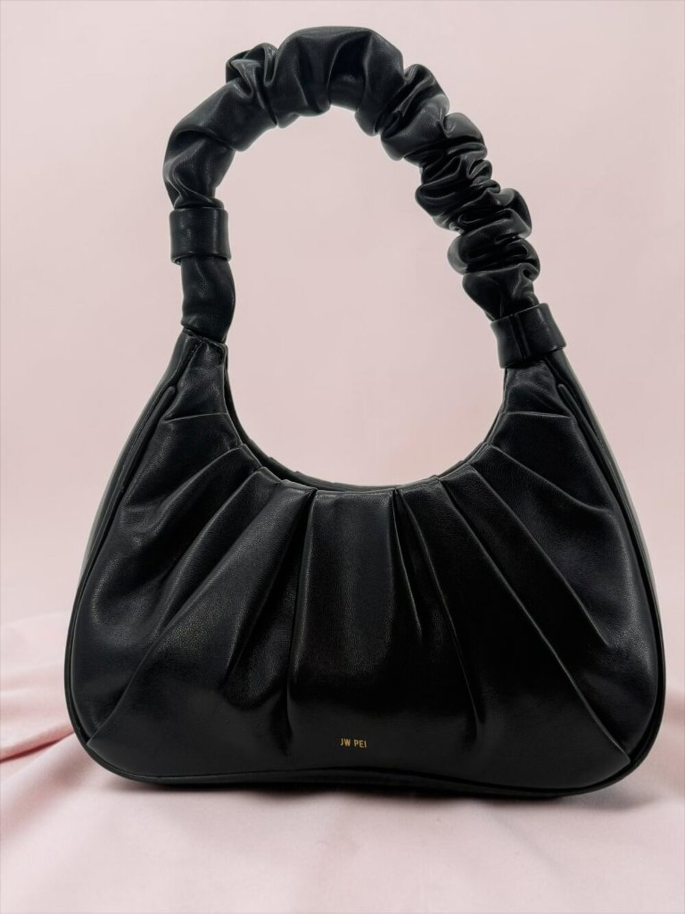 JW PEI Gabbi Black Vegan Leather Scrunchie‎ Bag